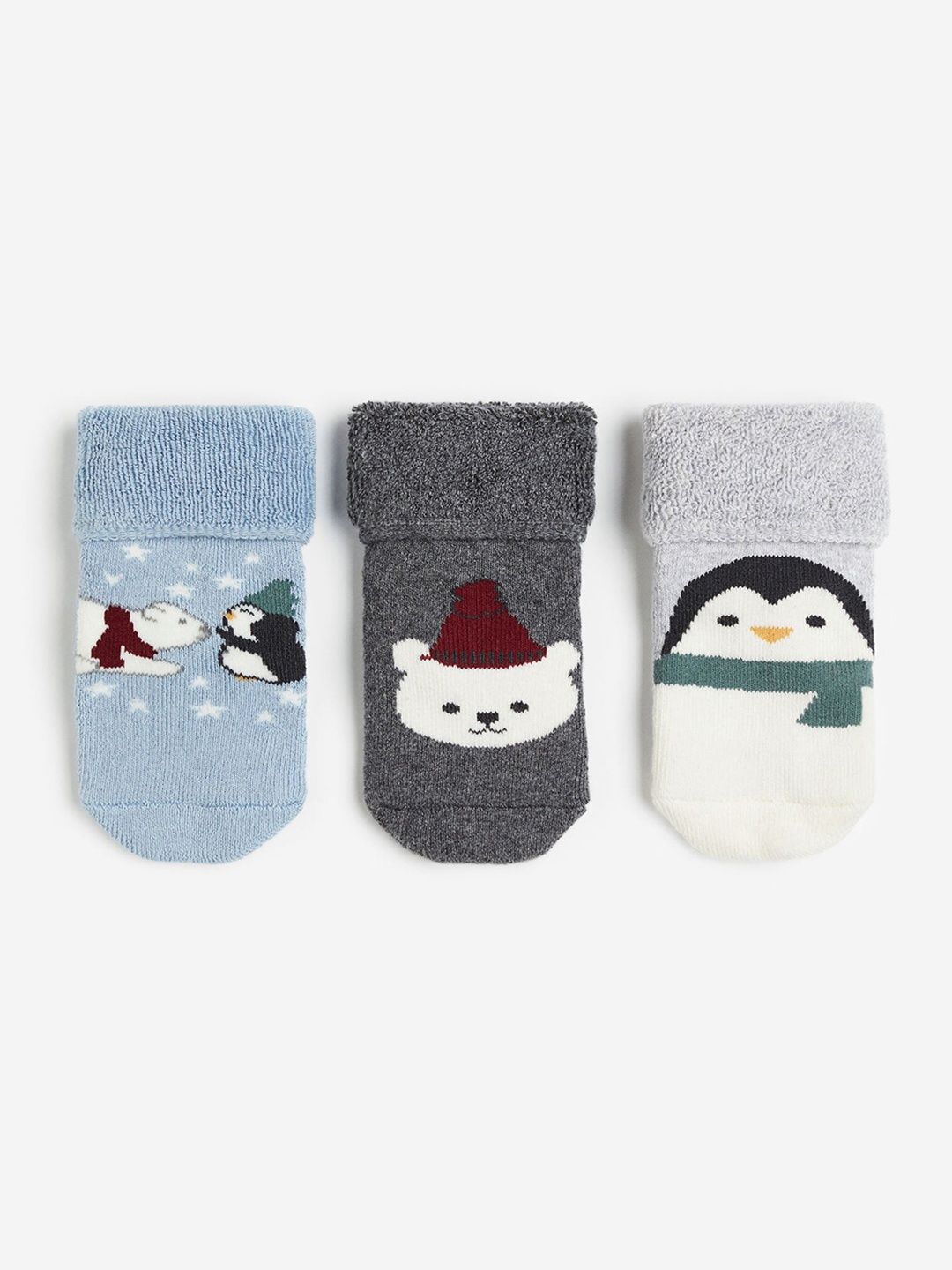 

H&M Boys 3-Pack Terry Socks, Grey