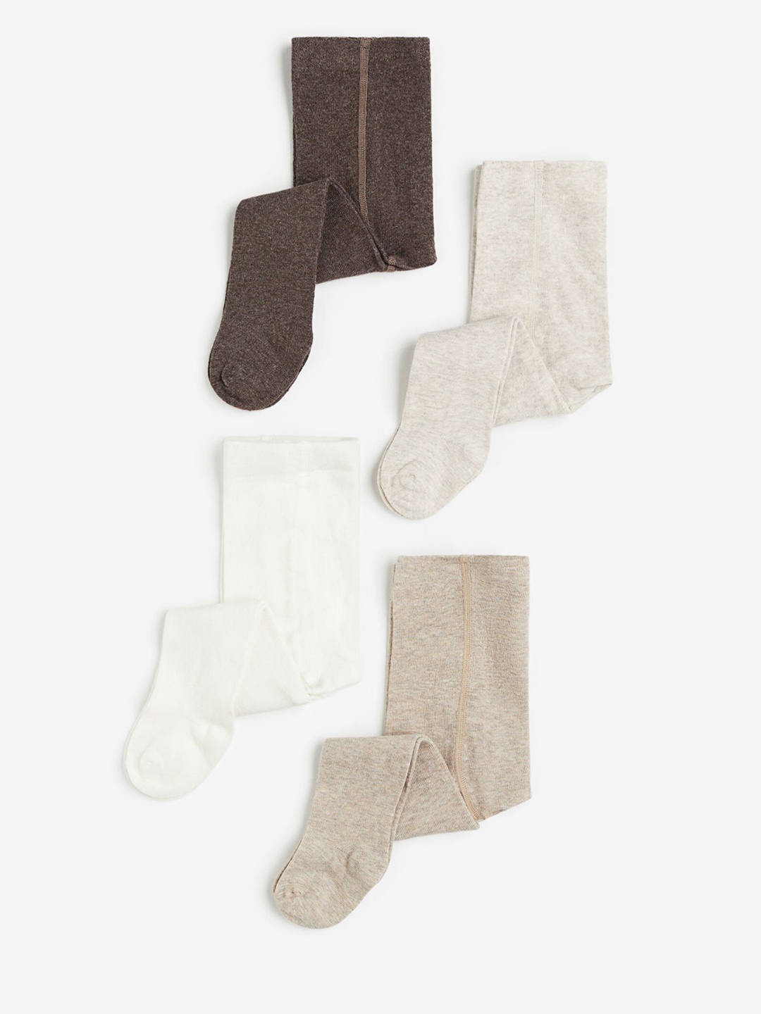 

H&M Boys 4-Pack Fine-Knit Tights, White