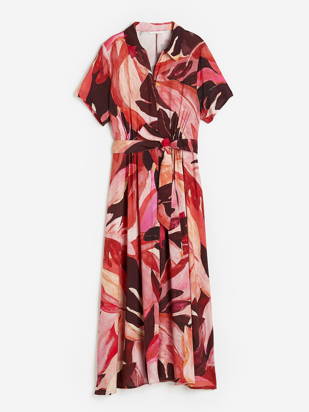 

H&M Women Tie-Belt Shirt Dress, Red
