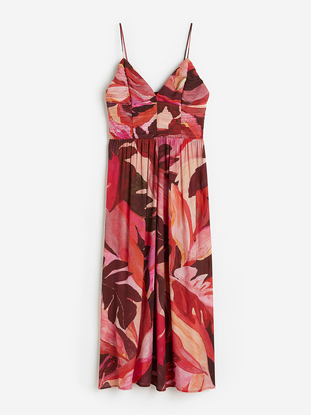 

H&M Women Gathered-Bodice Dress, Red