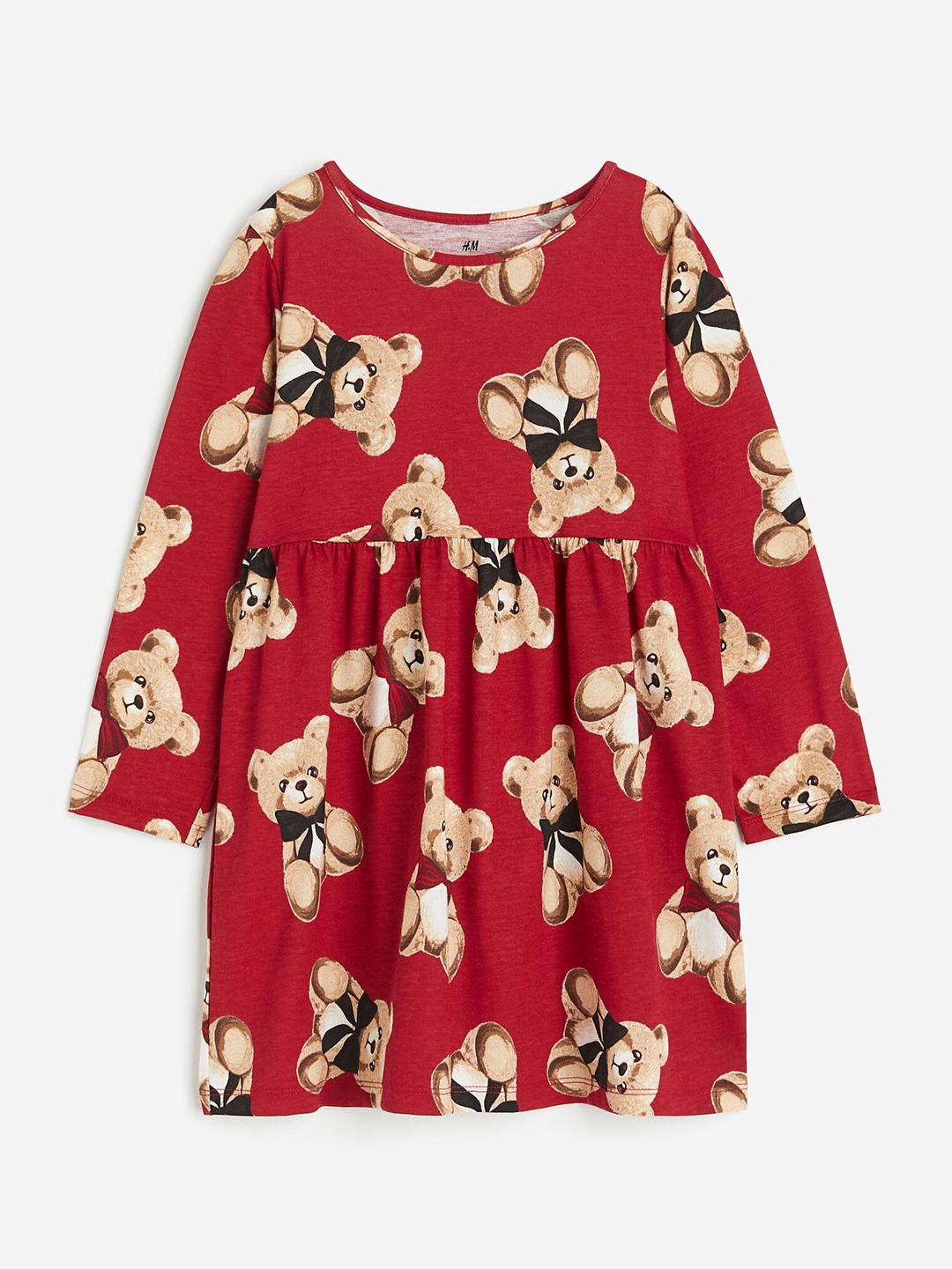 

H&M Girls Pure Cotton Jersey Dress, Red