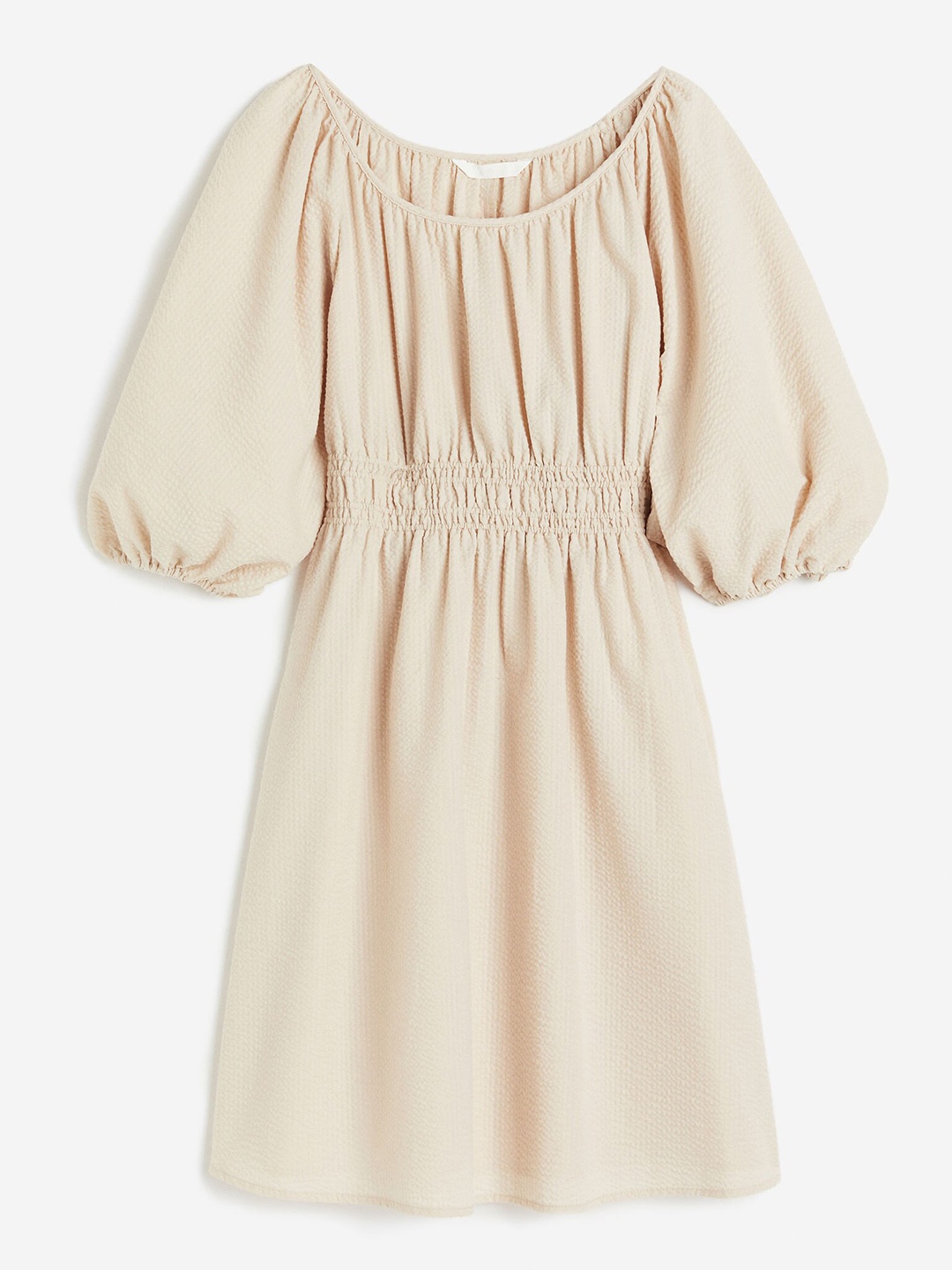 

H&M Women Balloon-Sleeved Dress, Beige