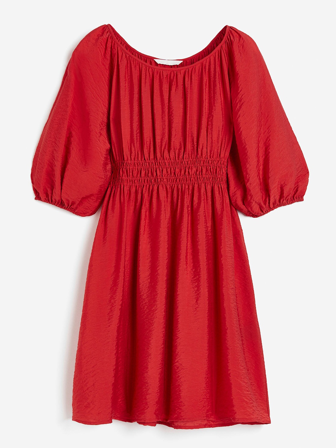 

H&M Women Balloon-Sleeved Dress, Red