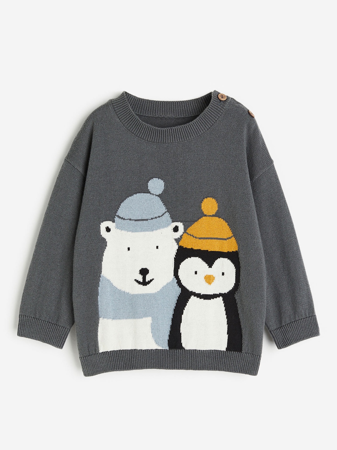 

H&M Boys Pure Cotton Jumper, Grey