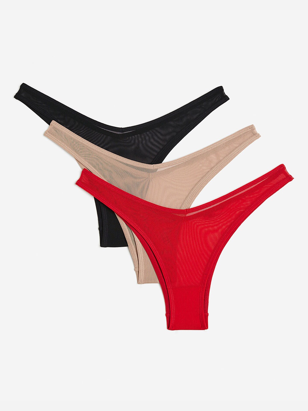 

H&M 3-Pack Microfibre Brazilian Briefs, Beige