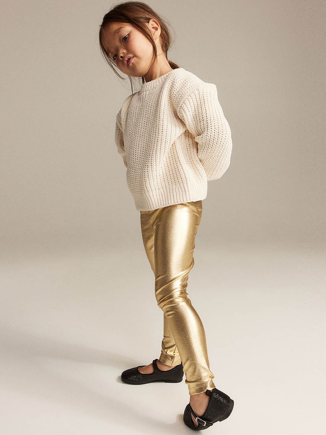 

H&M Girls Leggings, Gold