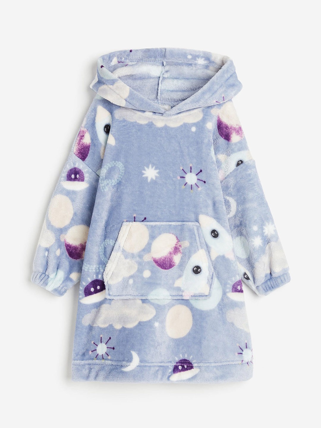 

H&M Boys Patterned Hooded Blanket, Blue