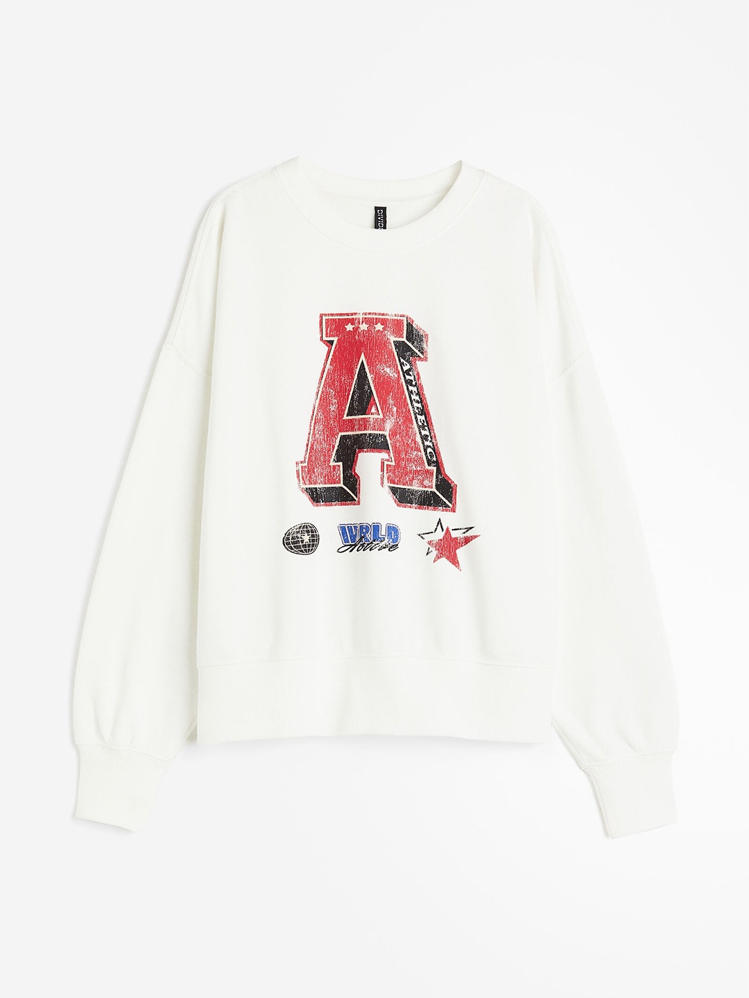 

H&M Women Oversized Motif-Detail Sweatshirt, White