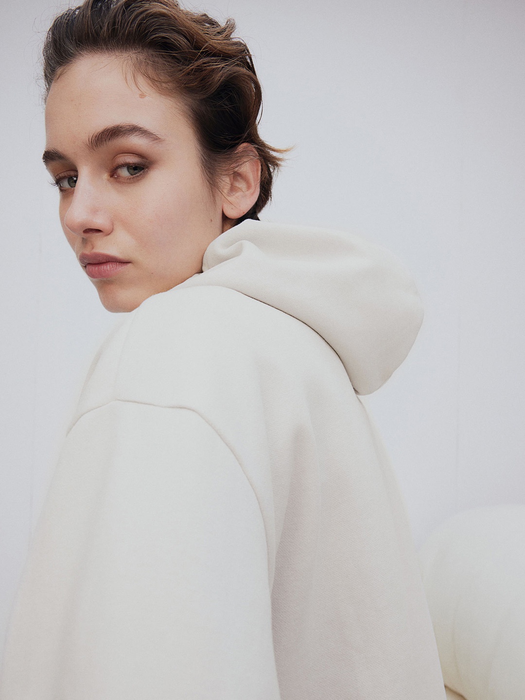 

H&M Hooded Top, Off white