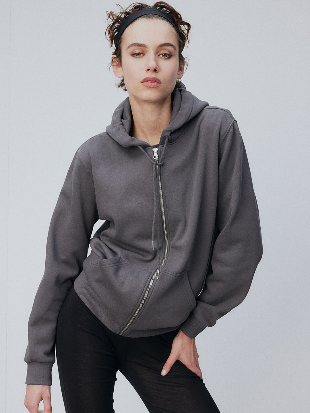 

H&M Zip-Through Hoodie, Grey