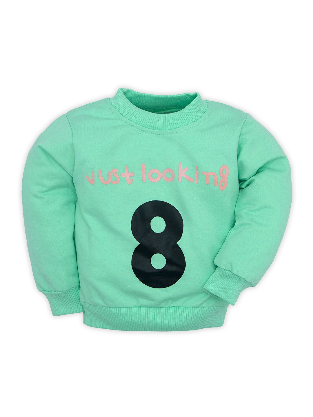 

BAESD Infants Typography Printed Cotton Sweatshirt, Sea green