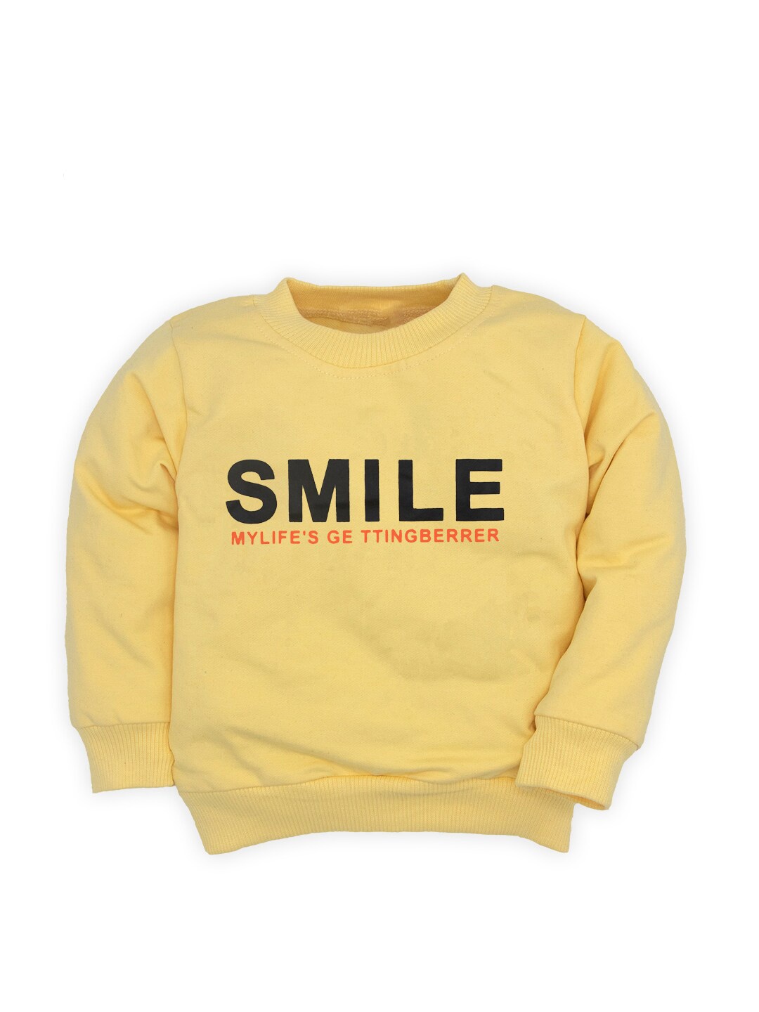 

BAESD Kids Typography Printed Round Neck Cotton Pullover Sweatshirt, Yellow