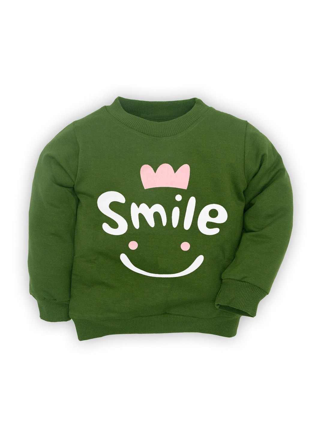 BAESD Infants Typography Printed Cotton Pullover Sweatshirt, Green