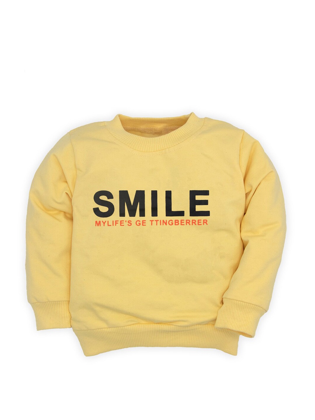 

BAESD Infants Typography Printed Cotton Pullover Sweatshirt, Yellow