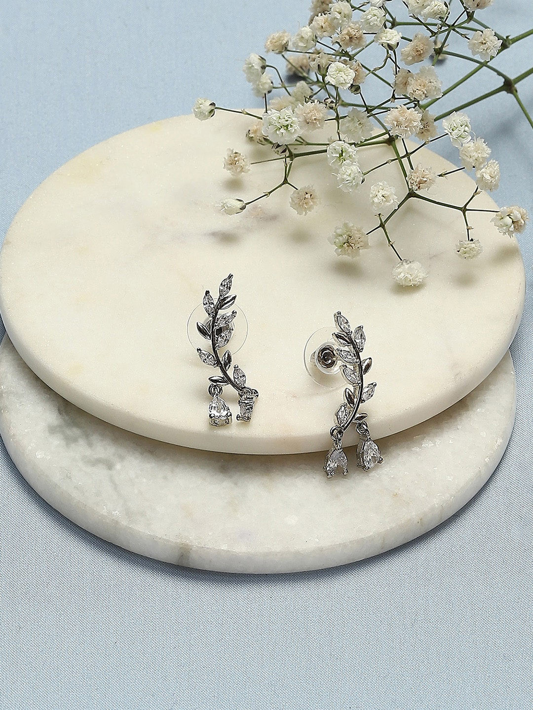 

Biba Silver-Plated Contemporary Drop Earring, White