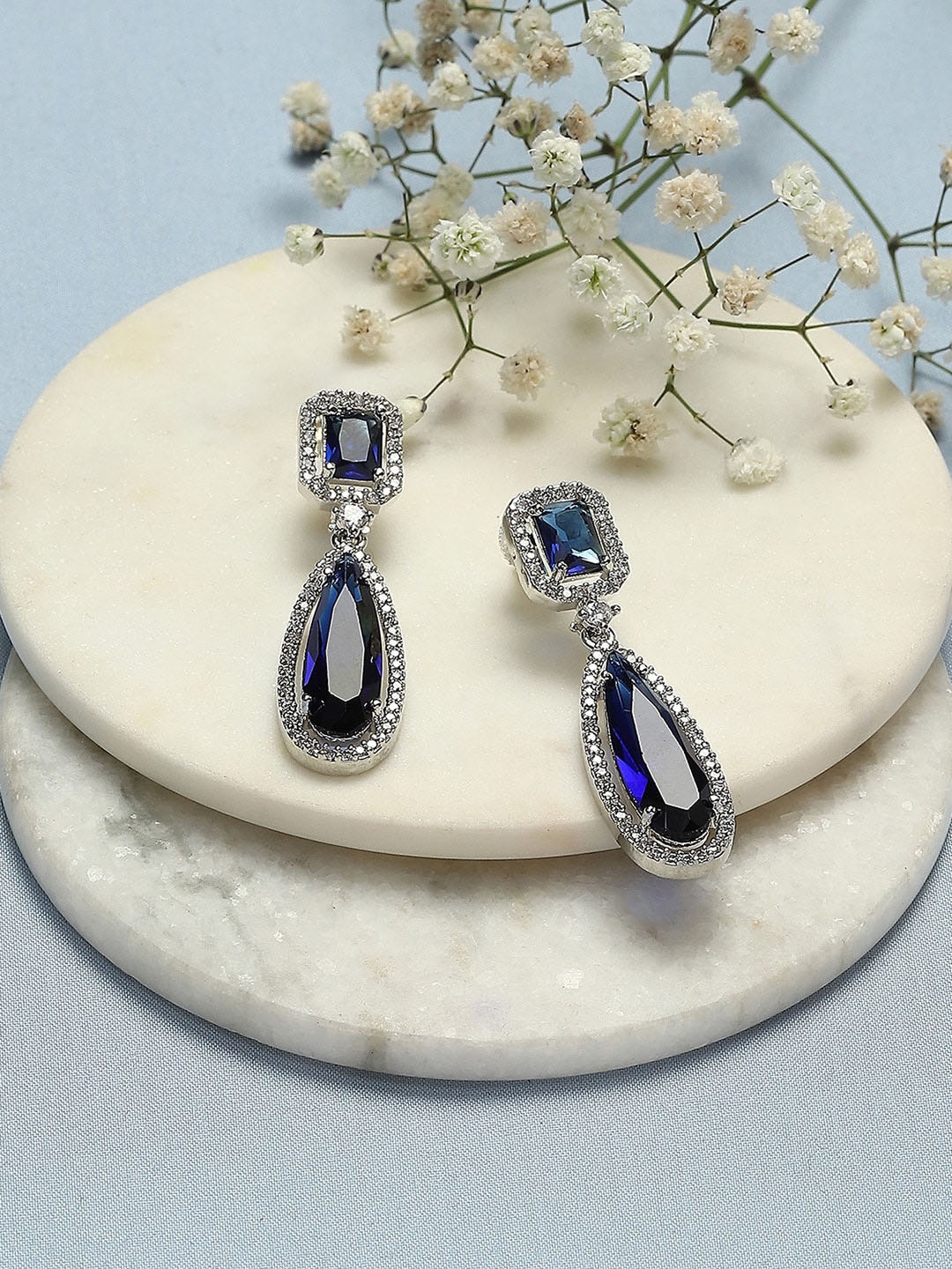 

Biba Silver-Plated Contemporary Drop Earrings, Blue