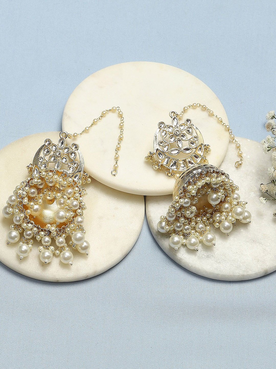 

Biba Gold Plated Jhumkas Earrings