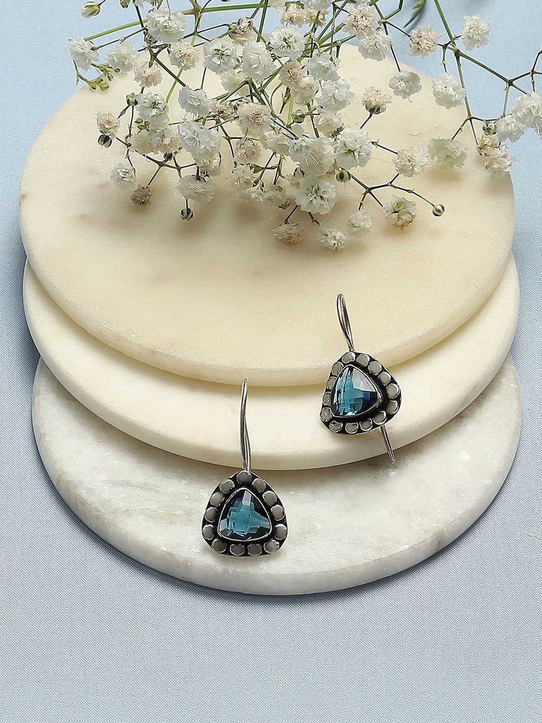 

Biba Silver-Plated Contemporary Drop Earrings, Blue