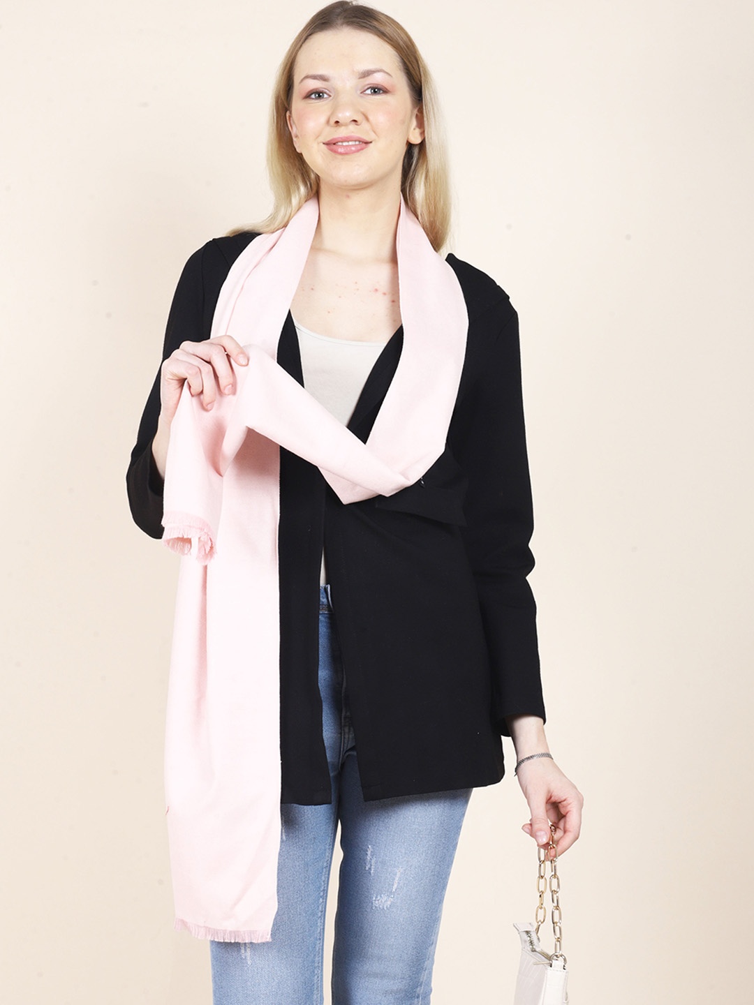 

Calvadoss Solid Fringed Mufflers, Pink