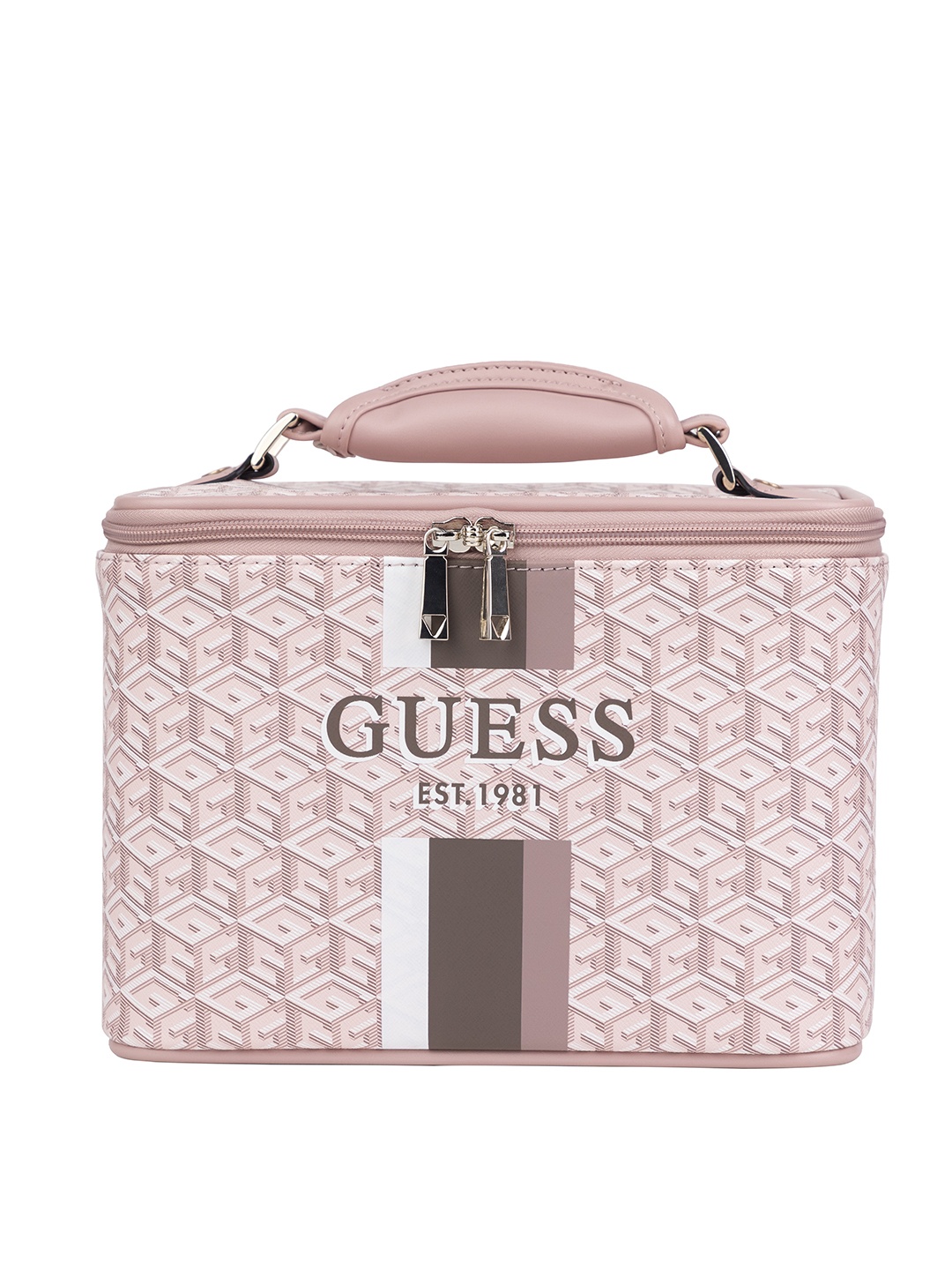 

GUESS Women Brand Logo Printed Vanity Bag, Pink