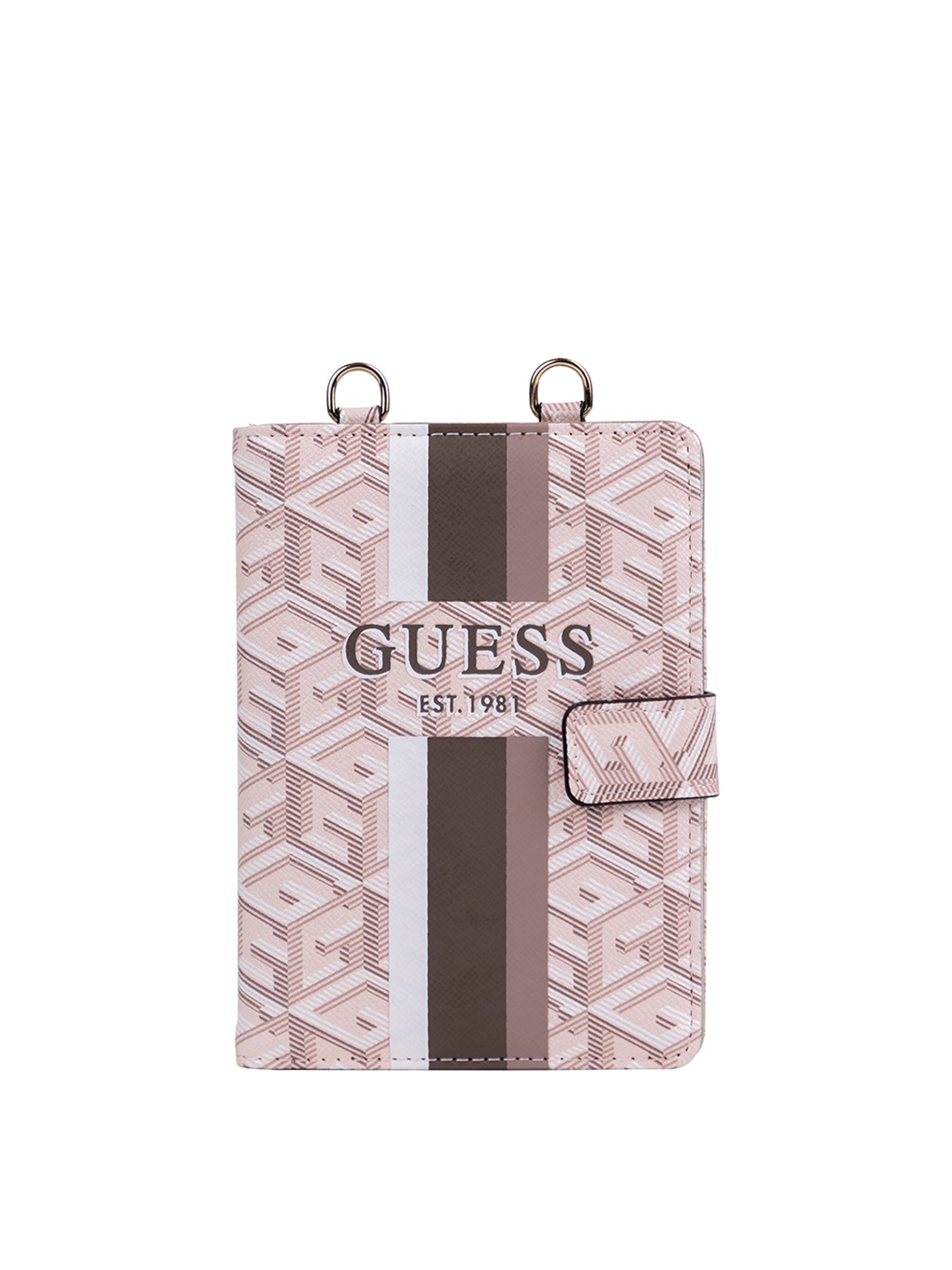 

GUESS Women Brand Logo Printed Passport Holder, Pink