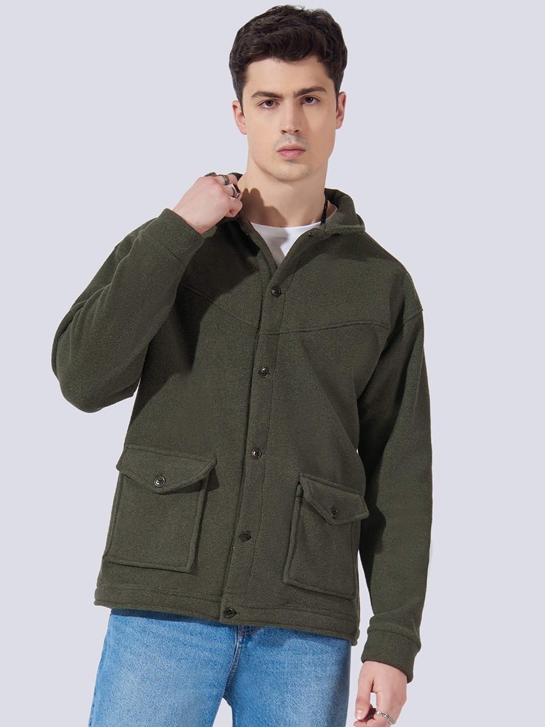 

Maniac Mock Collar Bomber Jacket, Olive