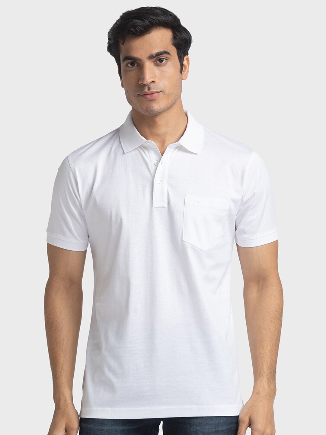 

ColorPlus Polo Collar Slim Fit Cotton T-shirt, White