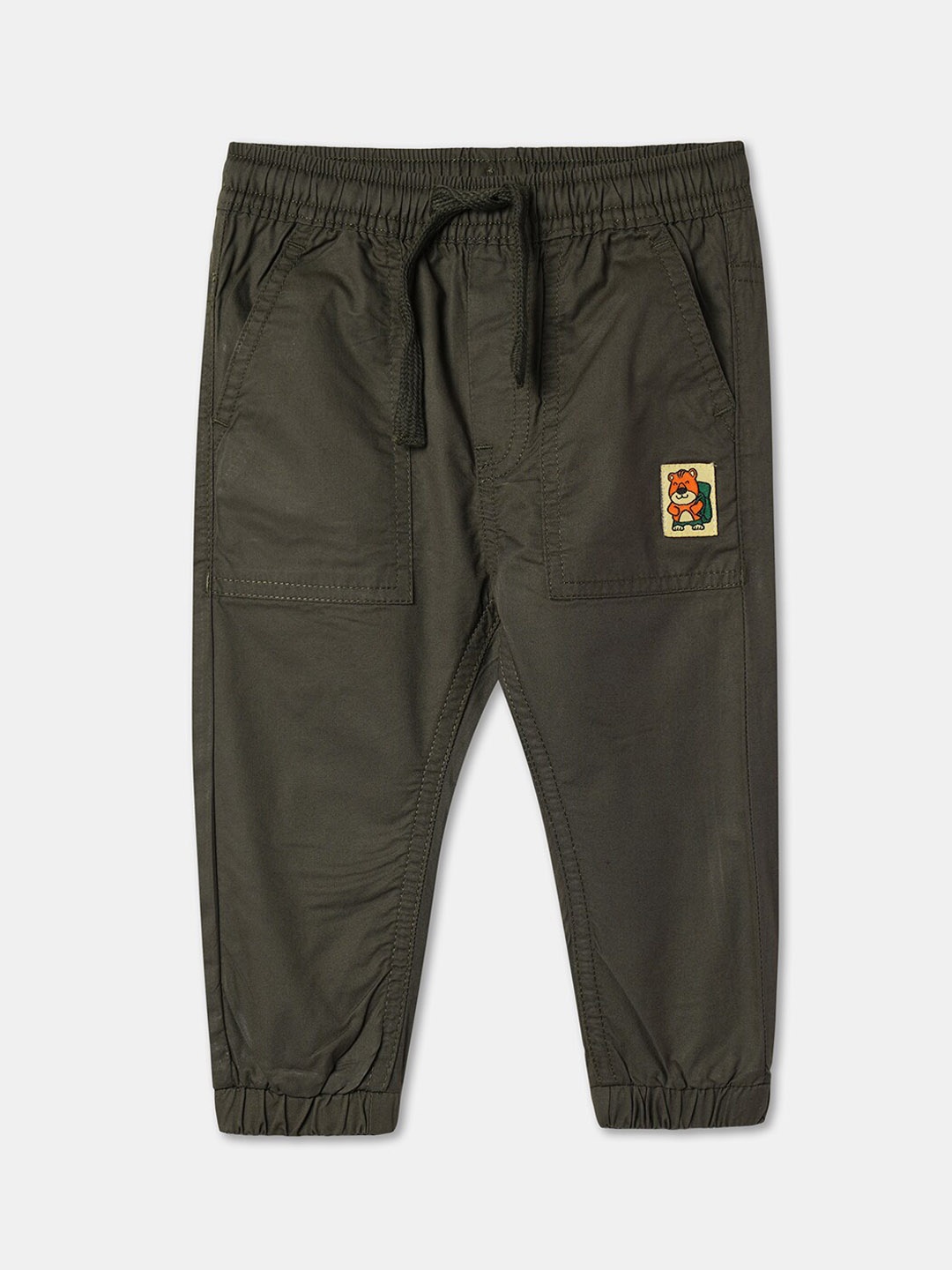

R&B Infant Boys Mid-Rise Casual Cotton Joggers, Olive