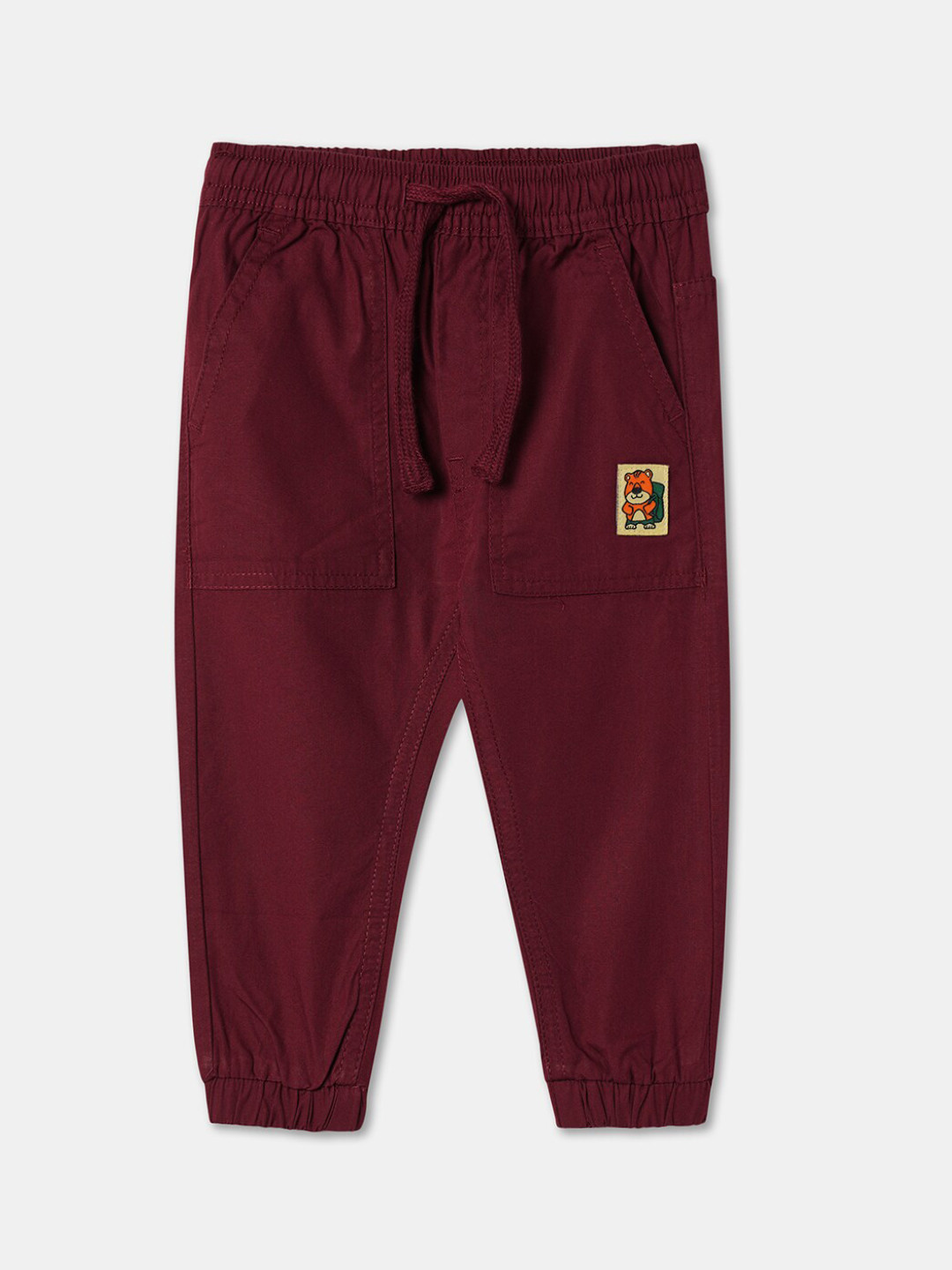

R&B Infant Boys Mid-Rise Casual Cotton Joggers, Maroon