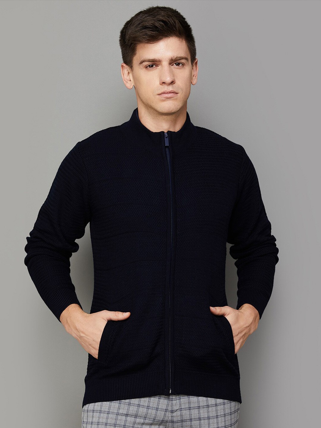 

CODE by Lifestyle Mock Collar Acrylic Cardigan Sweater, Blue