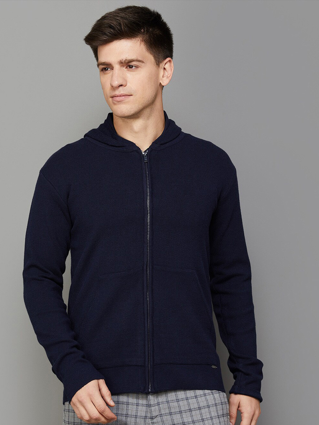 

CODE by Lifestyle Hooded Front-Open Sweatshirt, Navy blue