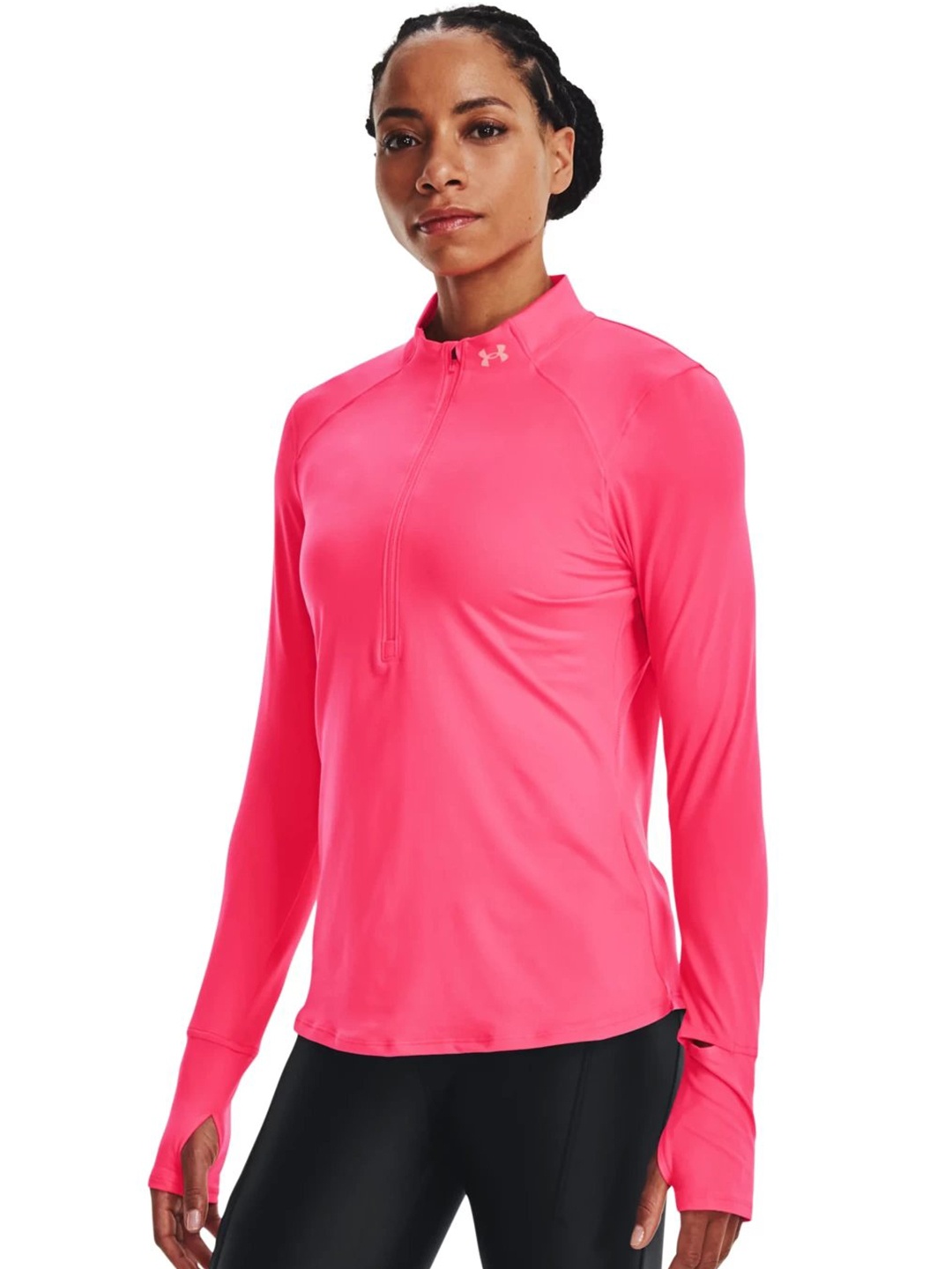 

UNDER ARMOUR Qualifier Run High Neck Tshirt, Pink