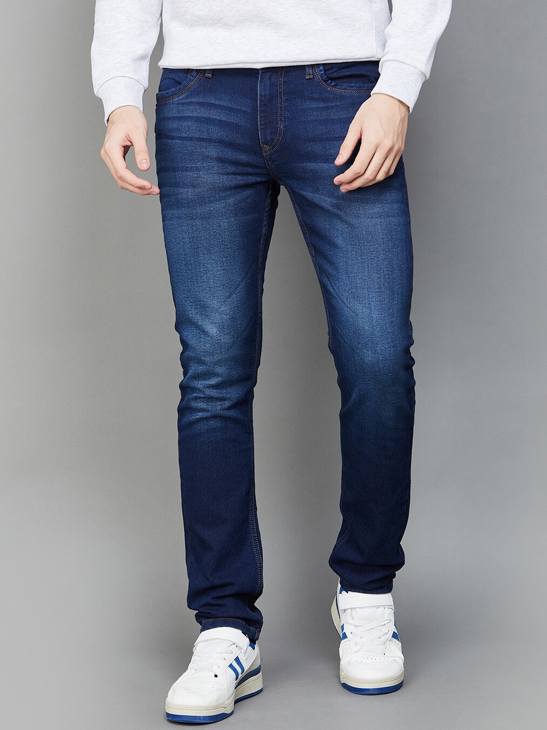 

Fame Forever by Lifestyle Men Skinny Fit Clean Look Light Fade Jeans, Blue