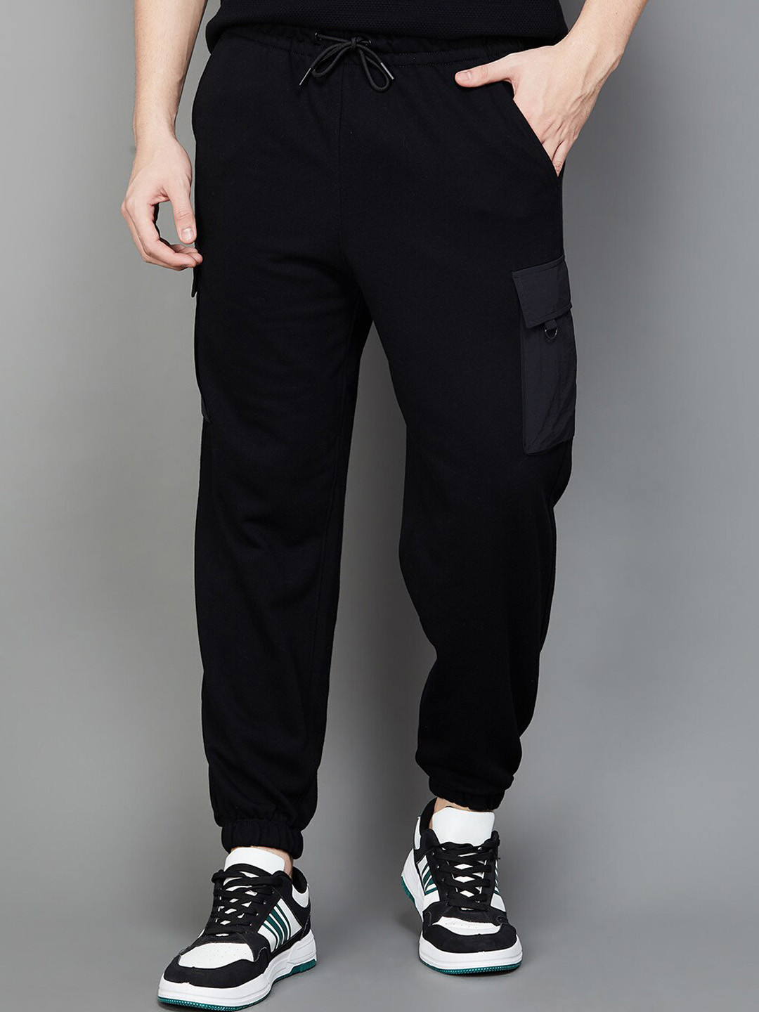 

Fame Forever by Lifestyle Men Mid Rise Cotton Joggers, Black