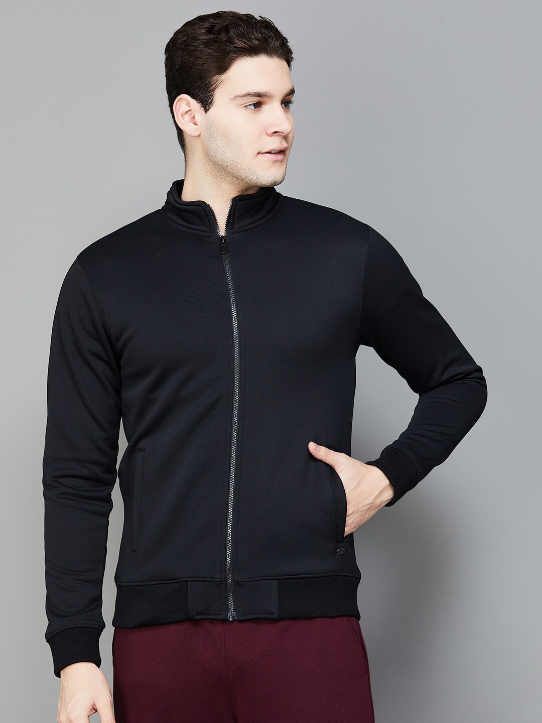 

Fame Forever by Lifestyle Mock Collar Bomber Jacket, Black