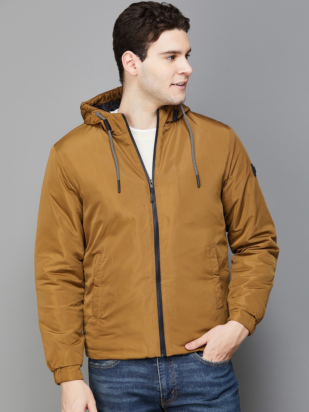 

Bossini Hooded Bomber Jacket, Tan