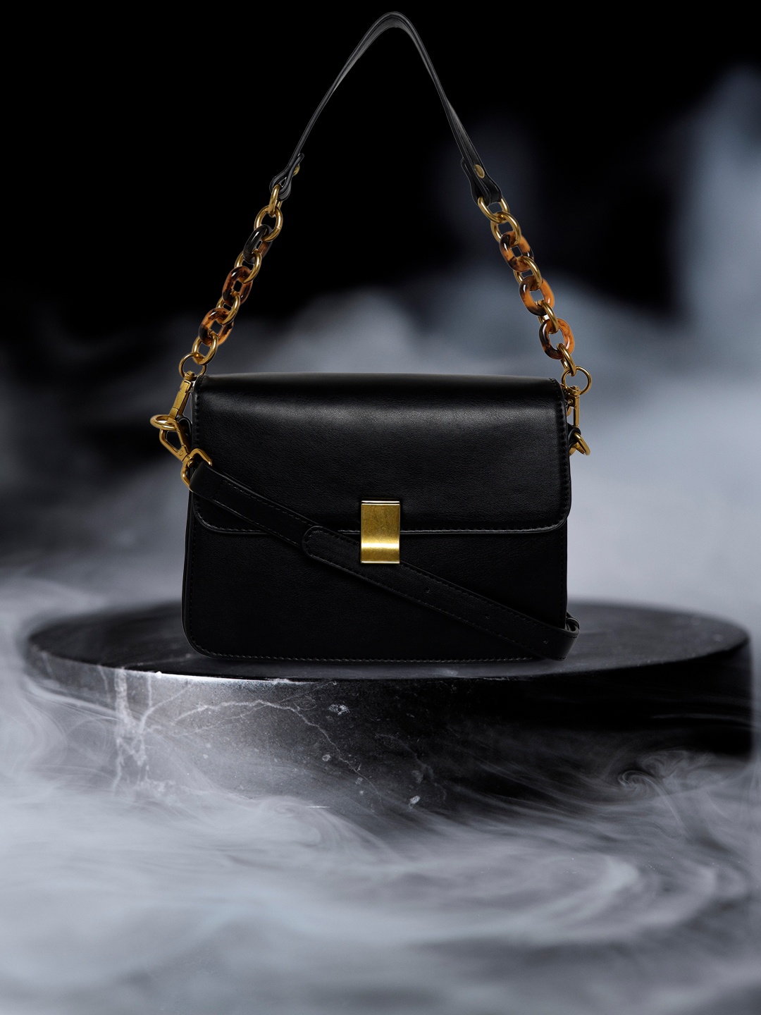 

Carlton London Structured Sling Bag, Black