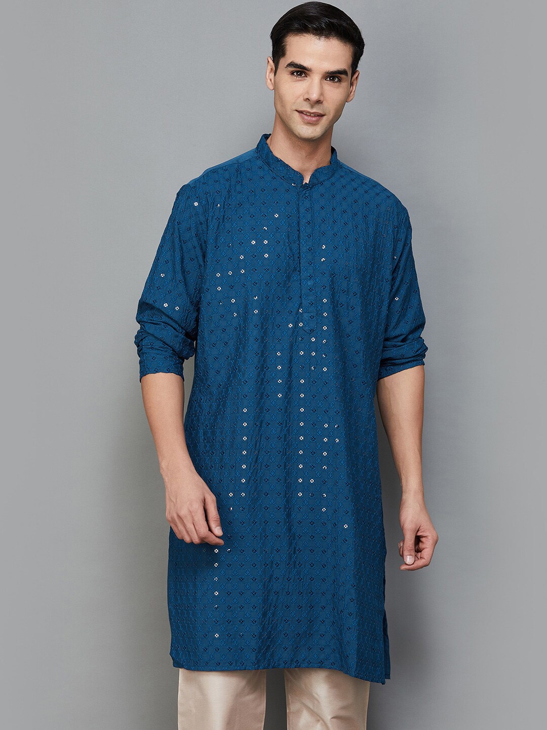 

Melange by Lifestyle Embroidered Sequinned Kurta, Teal