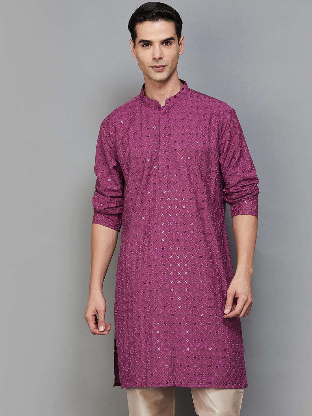 

Melange by Lifestyle Embroidered Sequinned Kurta, Pink