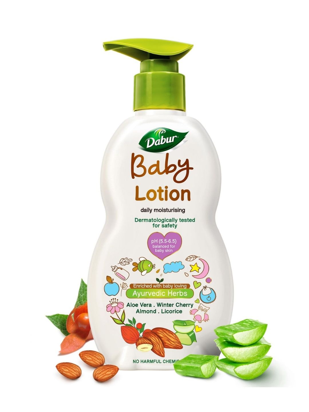 

Dabur Daily Moisturising Baby Lotion with Aloe Vera & Almond - 500 ml, White