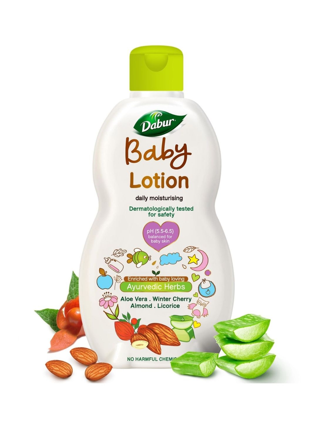 

Dabur Daily Moisturising Baby Lotion with Aloe Vera & Almond - 200 ml, White