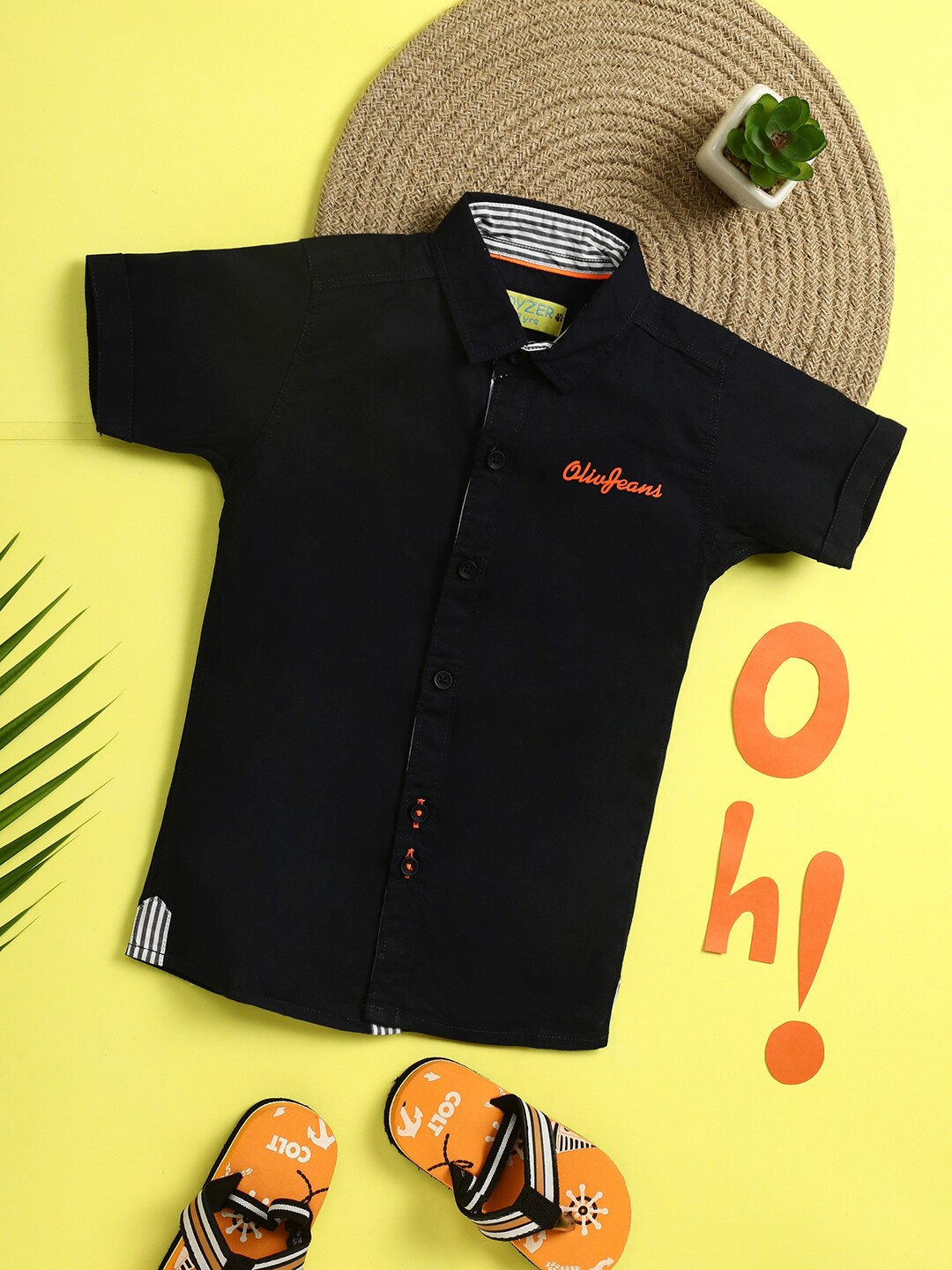 

V-Mart Boys Twill Weave Casual Shirt, Navy blue