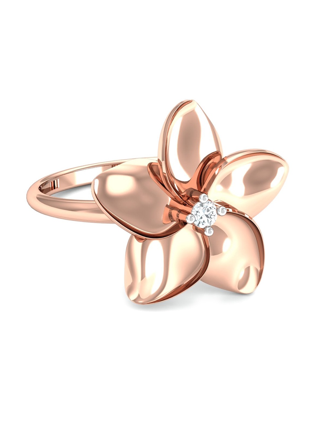 

KUBERBOX 18KT Rose Gold Diamond Studded Ring-2.08gm