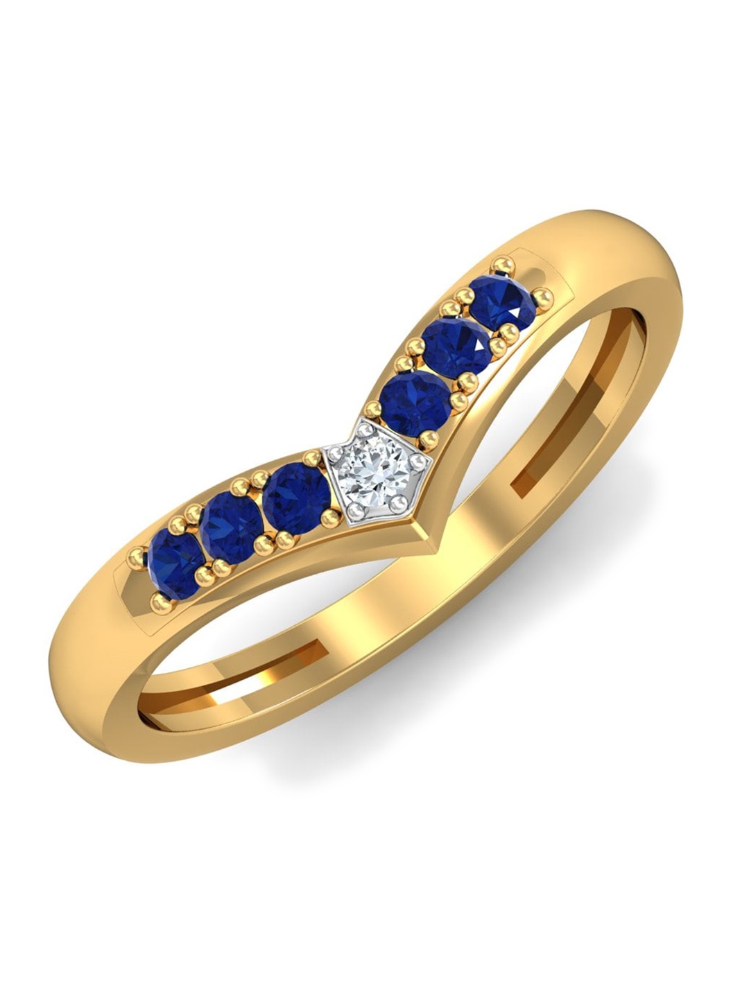 KUBERBOX 18KT Gold Diamond Studded Ring-1.45gm