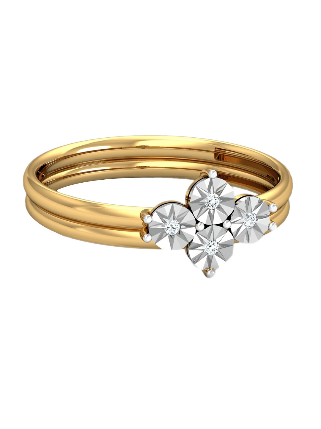 

KUBERBOX 18KT Gold Diamond Studded Ring-2.16gm
