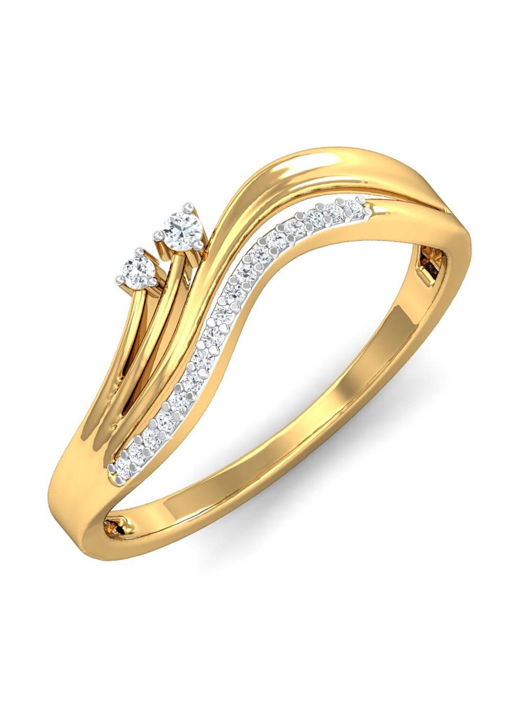 

KUBERBOX 18KT Gold Diamond Studded Ring-2.16gm