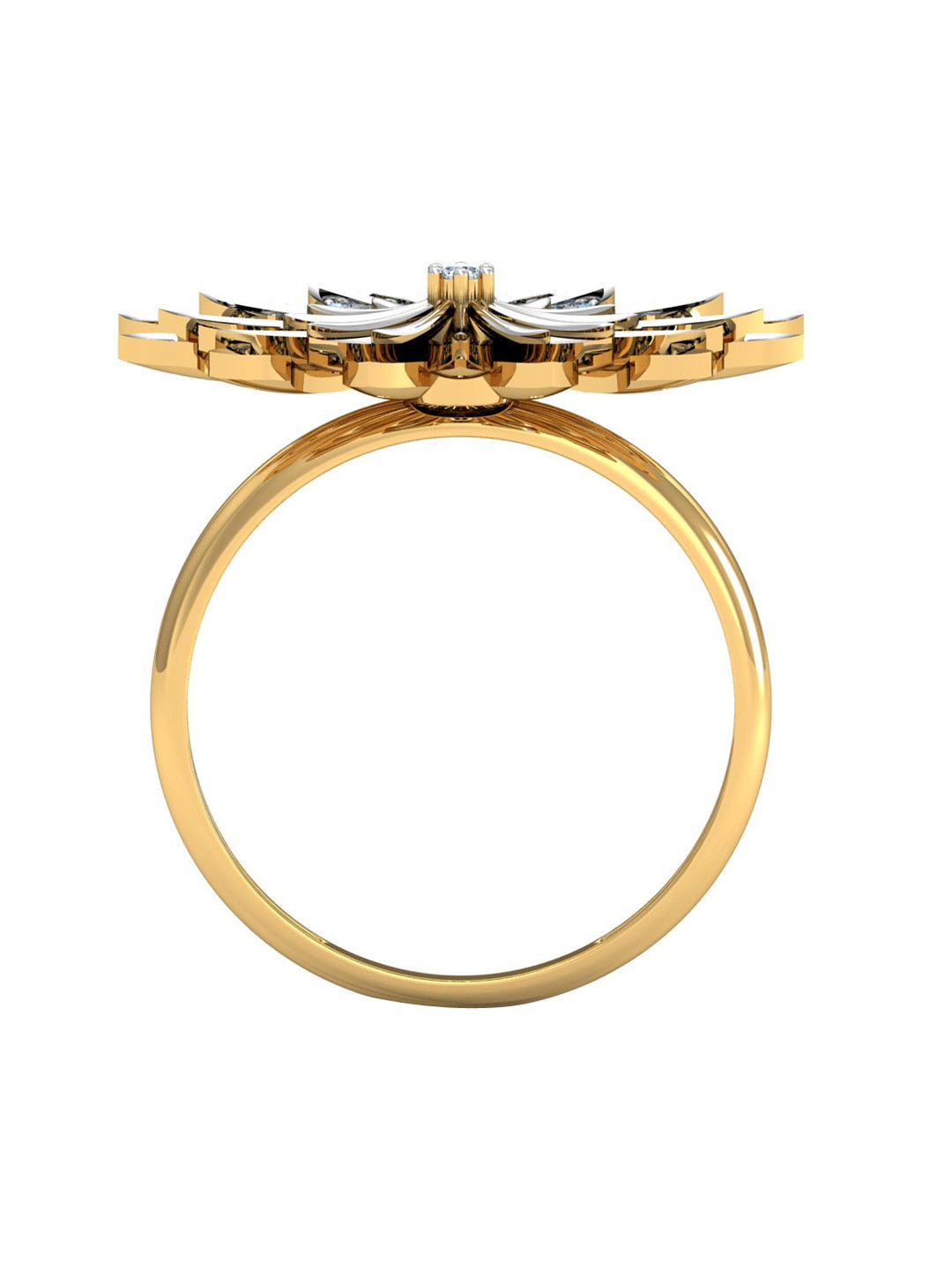 

KUBERBOX 18KT Gold Diamond Studded Ring-2.98gm