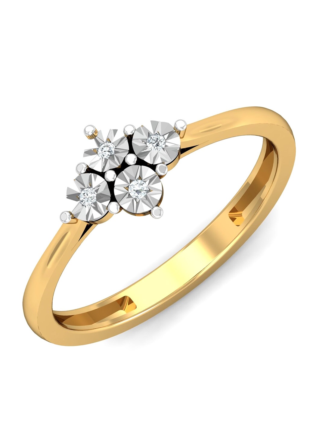 

KUBERBOX 18KT Gold Diamond Studded Ring-1.68gm