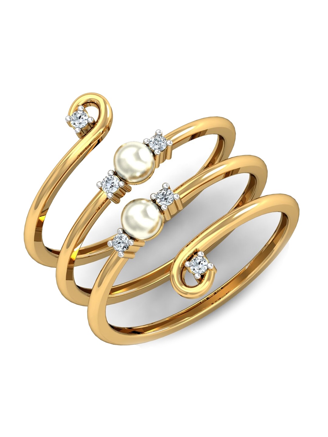 

KUBERBOX 18KT Gold Diamond Studded Ring-2.81gm
