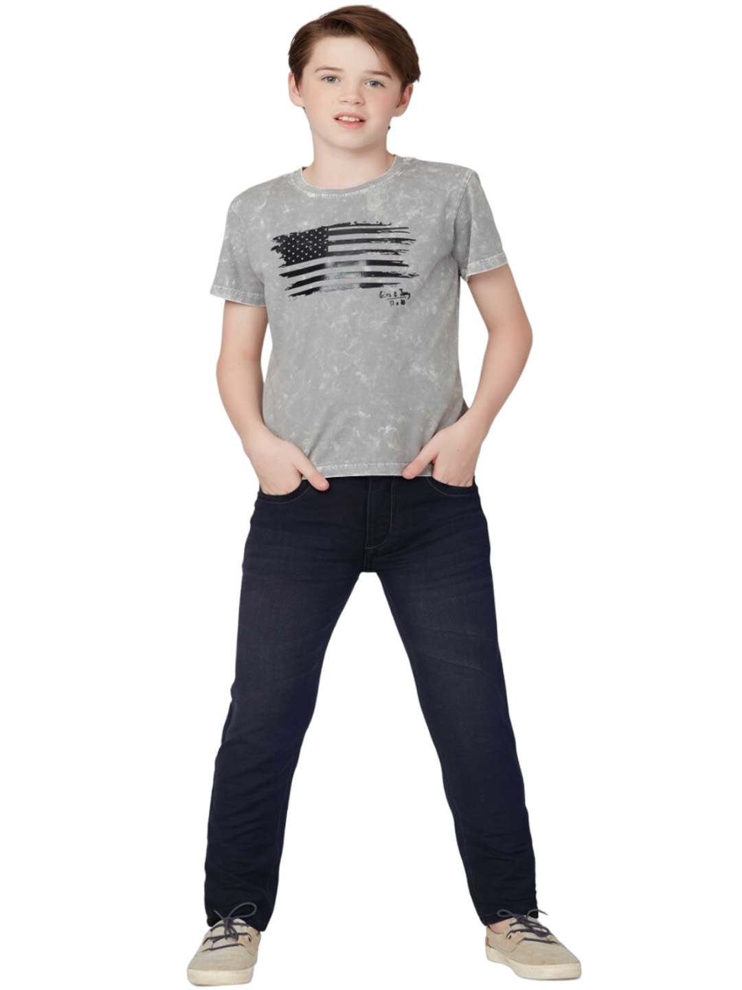 

Gini and Jony Boys Clean Look Light Fade Cotton Jeans, Grey